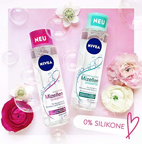 Nivea Champú Mizellen para cabello sensible, sin silicona, 1 unidad (400 ml)