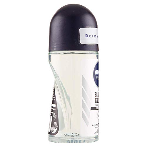 NIVEA Men Black & White Invisible Desodorante Roll-On, 6 paquetes de 50 ml