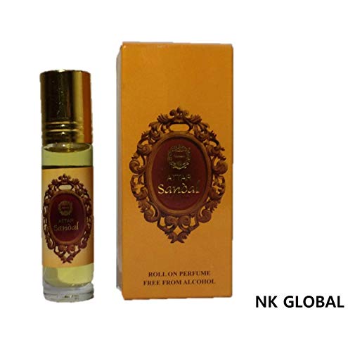 NK GLOBAL Aceite de Perfume de sándalo Natural Indio Aceite de Perfume Attar sin Alcohol para Hombres y Mujeres Aceite de Perfume Attar 8 ml Roll On Bottle