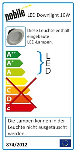 Nobilé Downlight, 10 W, 80 Grados difusor, Blanco cálido No de 1565128412