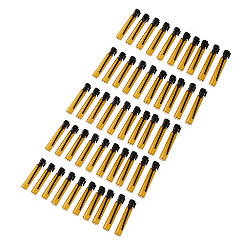 non-brand 50 Pcs Mini Amber Vidrio Aceites Esenciales Botellas Viales Contenedores 2ml