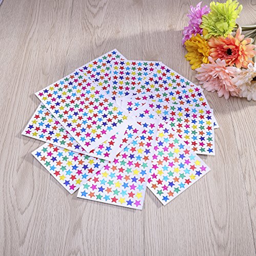 NUOLUX Pack de 960pcs 1cm autoadhesivo colores surtidos láser brillantes estrella pegatinas niños estudiantes recompensas profesores suministros