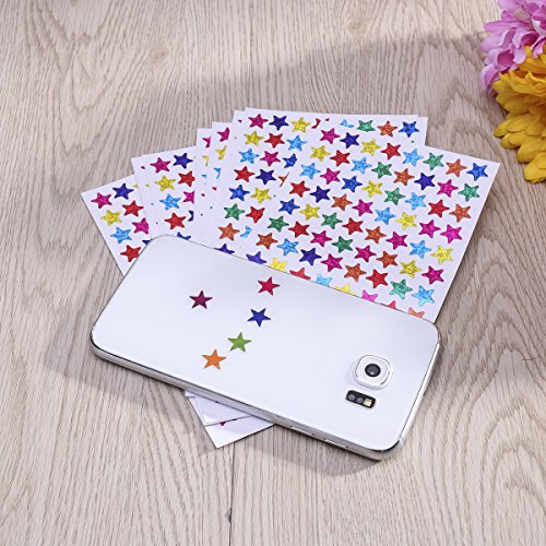 NUOLUX Pack de 960pcs 1cm autoadhesivo colores surtidos láser brillantes estrella pegatinas niños estudiantes recompensas profesores suministros