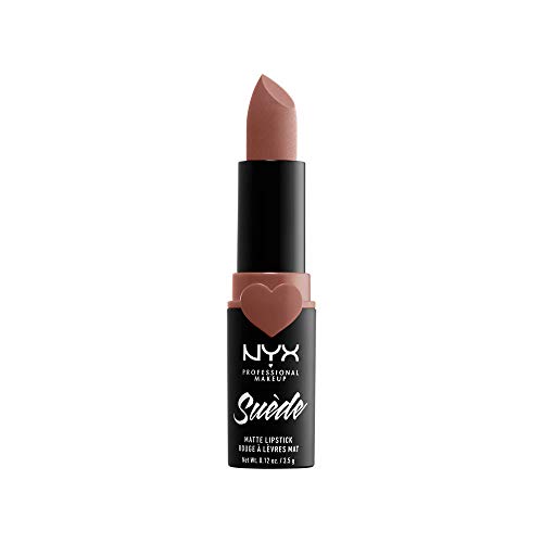 NYX Professional Makeup NYX Professional Makeup Barra de Labios Mate de Larga duración y Cobertura Total Suede Matte Lipstick Tono 2 Dainty Daze Color Nude, Mujer, Talla única