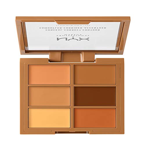 NYX Professional Makeup Paleta de correctores y contouring Conceal, Correct, Contour Palette, 6 sombras, Textura cremosa, Tono: Deep