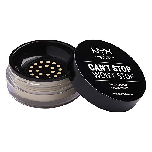 NYX Professional Makeup Polvos fijadores Can't Stop Won't Stop Setting Powder, Polvos sueltos, Acabado mate, Absorben brillos, Fórmula vegana, Tono: Light-Medium