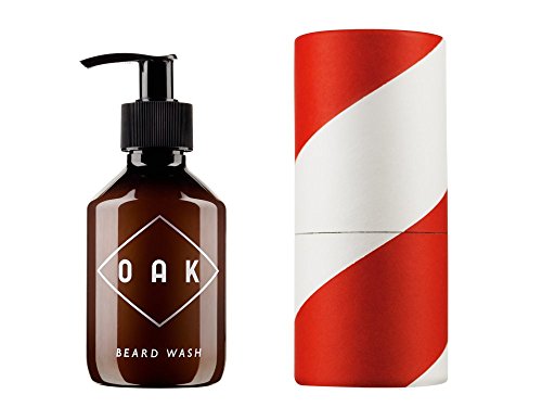 OAK BEARD WASH I Champú para barba (200 ml): Limpia cuidadosamente y refresca. Cuidado natural de la barba para hombres con barba de 3 días hasta barba larga. Cosmética natural vegana y certificada.