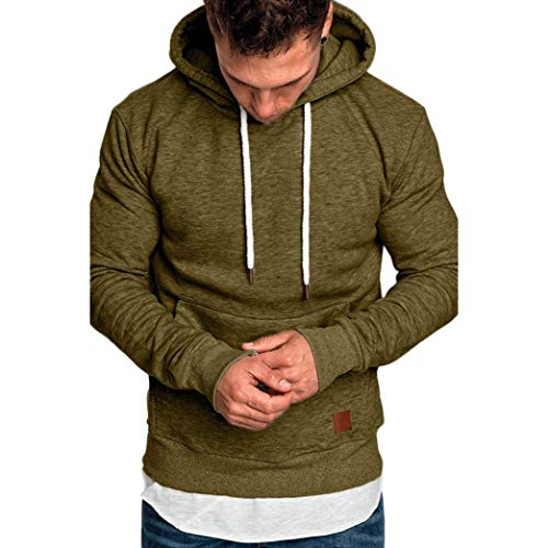 ¡Oferta YvelandsYvelands Sudaderas con Capucha para Hombre Cosy Sport Outwear Sudadera con Cremallera Completa Ecosmart Hoodie Casual Sweatshirt Top Blouse ¡Caliente!(Ejercito Verde,L)