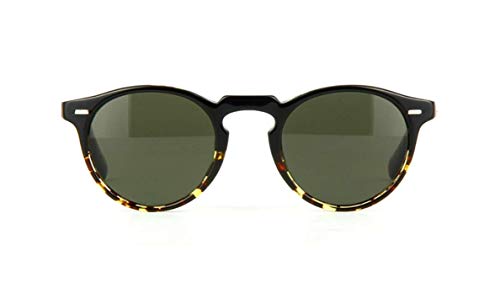 Oliver Peoples - GREGORY PECK SUN OV 5217/S, Redondo, acetato, hombre, BLACK DARK SHADED TORTOISE/G15 POLARIZED(1178/P1), 47/23/150