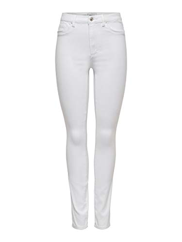 Only NOS Onlroyal HW SK Jeans Noos Vaqueros, Blanco (White White), 34W / 32L (Talla del Fabricante: XS) para Mujer