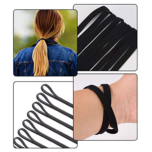 Opopark Diademas Deportivas de 9 Piezas Bandas Elásticas Delgadas para el Cabello Diadema Antideslizante para Trotar Correr Fútbol Entrenamiento Yoga y más(Negro)