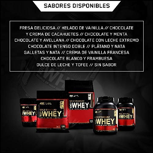 Optimum Nutrition ON Gold Standard 100% Whey Proteína en Polvo Suplementos Deportivos, Glutamina y Aminoacidos, BCAA, Helado de Vainilla, 146 porciones, 4.54 kg, Embalaje puede variar