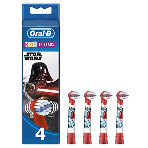 Oral-B Kids Cabezales de Recambio con Los Personajes de Star Wars, Apto para Niños Mayores de 3 Años, Pack de 4 Unidades