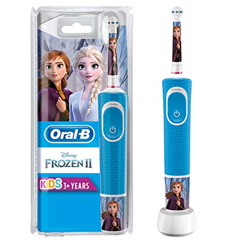 Oral-B Kids - Cepillo Eléctrico Recargable con Tecnología de Braun, 1 Mango de Frozen de Disney, Apto para Niños Mayores de 3 Años