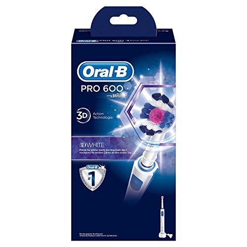 Oral-B Pro 600 3D White - Cepillo de Dientes Eléctrico con Tecnología Braun