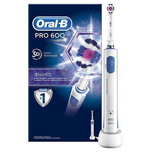 Oral-B Pro 600 3D White - Cepillo de Dientes Eléctrico con Tecnología Braun