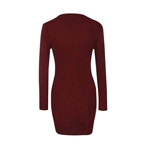 OverDose Las Mujeres De Invierno De Manga Larga V Cuello De Punto Tops Club De Moda Vestido Popular Bodycon SuéTer Vestido