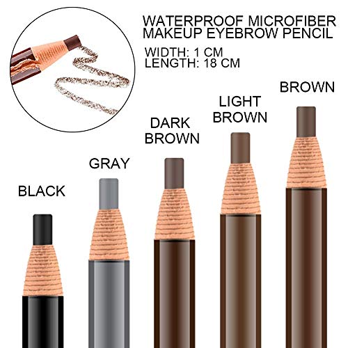 Ownest 6Pcs Pull Cord Peel-off Eyebrow Pencil Tattoo Tattoo Makeup and Microblading Supplies Set for Marking, Filling and Outlining, Waterproof and Durable Lápiz de cejas permanente-Marron oscuro