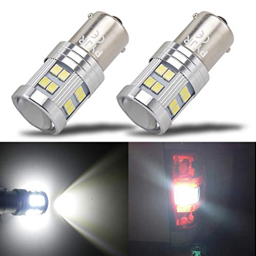 P21w Ba15s 1156 Bombilla Led 12v -24v, PYJR 6W Luz Blanca 6000K, Con Lente Proyector, para Luz de Marcha trás, Luces Traseras, Luces diurnas, 2 unidades