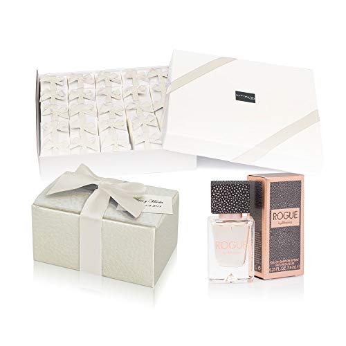 Pack 24 perfumes miniaturas originales de mujer como detalles para bodas colonias Rihanna Rogue Eau de parfum 7,5 ml. spray personalizados para regalar invitados primera comunión y bautizo