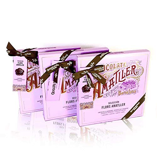 Pack 3 Cajas de Bombones Selección Flores Amatller 5 sabores (180g cada cesta)