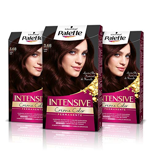 Palette Intense Cream Coloration Intensive Coloración del Cabello 3.68 Caoba - Pack de 3