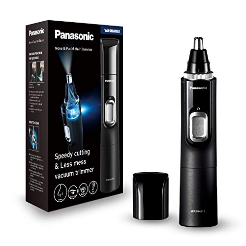 Panasonic ER-GN300K503 Naricero y Recortador de Vello Facial (Nariz, Orejas, Cejas y Bigote, Potente, Acero Inoxidable, Cuchillas Japonesas)- Negro