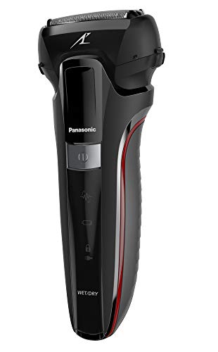 Panasonic ES-LL41-K503 Afeitadora, Recortadora y Perfilador Todo en Uno, Wet&Dry, 3 Cuchillas, Accesorio TRIMMER, Modo Turbo, Indicadores LED, Motor Lineal 13.000 Oscilaciones, Color Negro y Rojo