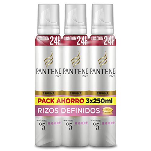 Pantene Pro-V Espuma Rizos Definidos  Nivel de fijación 5, 24 H de duración, 250 ml