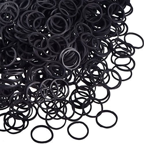 Paquete de 1000 Mini Gomas de Pelo Bandas Elásticas Suaves para Pelo de Niños, Trenzas, Peinado de Boda y Más (Negro)