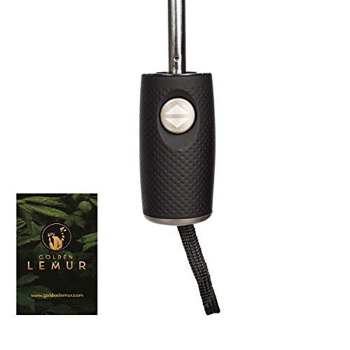 Paraguas Plegables Automático Antiviento. Paraguas Originales Mujer y Hombre Ligero Resistente y Compacto. Varillas Fibra de Vidrio Tela Reforzada 210T. Garantía Calidad. GOLDEN LEMUR. (Negro, 9 SEG)