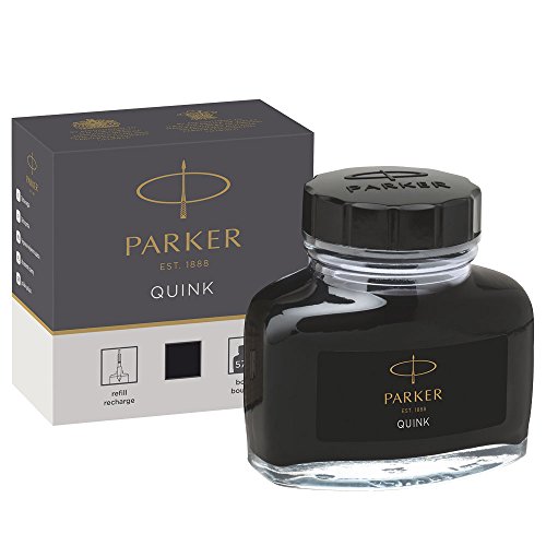 Parker tintero de tinta líquida Quink para plumas estilográficas, 57 ml, en caja, color negro