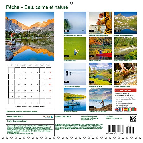 Peche - eau, calme et nature (calendrier mural 2019 300 * 300 mm square) - bonne peche ! - pecher da (Calvendo Sportif): Bonne pêche ! - Pêcher dans ... magnifique (Calendrier mensuel, 14 Pages )