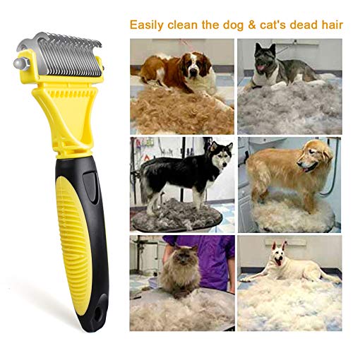 Peine Perro, Cepillo Perro Gato, Rastrillo Perro Cepillo Deslanador Perros, Cepillo Perro Pelo Muerto para Mascota Pequeña, Medianas y Grandes, Reduce Eficazmente la Caída de Cabello hasta un 90%