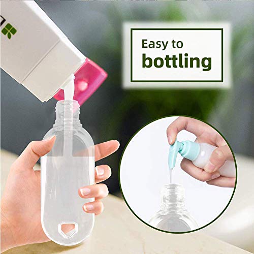 PENGXING 50Pcs 50ml Botella Recargable Vacía Botellas de Almacenamiento con Llavero, Recipiente Cosmético Portátil de Plástico Transparente de Viaje (50pcs)