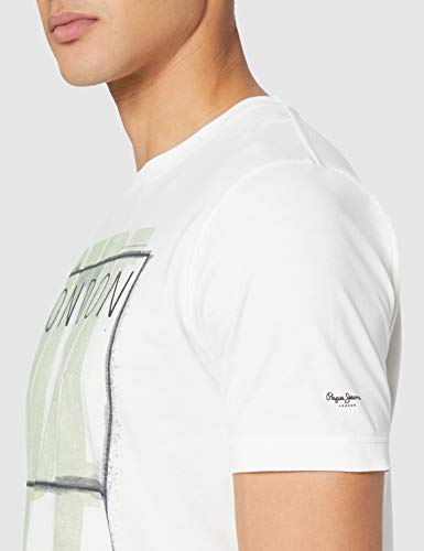 Pepe Jeans Jacson Camiseta, Blanco (Canvas White 810), Large para Hombre