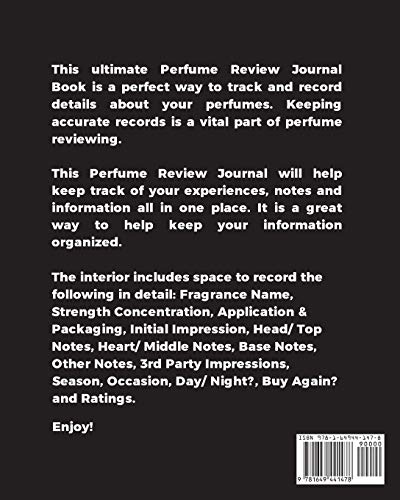 Perfume Review Journal: Daily Fragrance & Scent Log, Notes & Track Collection, Rate Different Perfumes Information, Logbook, Write & Record Smell Details, Personal Book