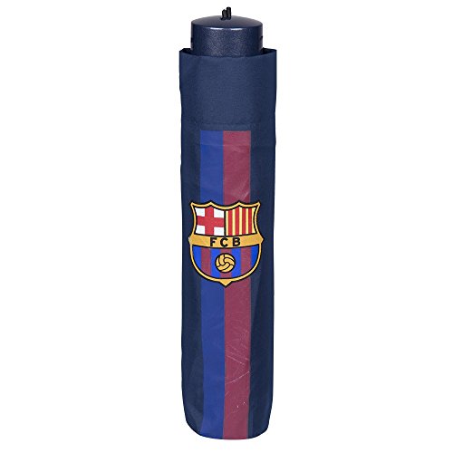 Perletti - Paraguas blaugrana hombre con fantasia F.C. Barcelona - plegable y antiviento - Manual