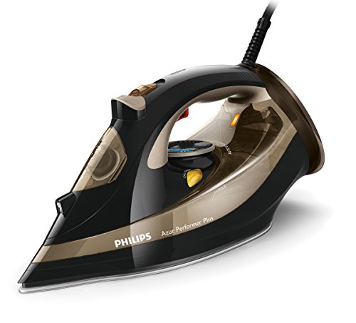 Philips Azur Performer Plus GC4527/00 - Plancha de Vapor 2600W, golpe de vapor 220g, vapor de 50g/min, 0.3 litros, suela T-ionicGlide, Negro/Oro