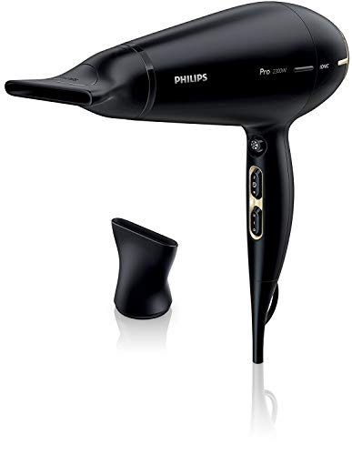 Philips Pro HPS920/00 - Secador profesional, 2300 W, 6 ajustes de potencia, 2 boquillas concentradoras, color negro