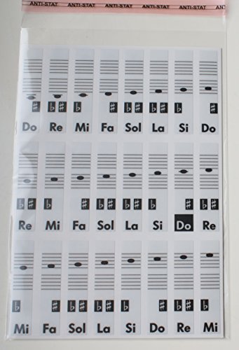 Piano teclado música Nota pegatinas etiquetas transparent Do-Re-Mi-Fa-Sol-La-Si