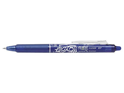 Pilot FriXion Clicker - Bolígrafo roller de gel de tinta borrable (3 unidades), color negro, rojo y azul