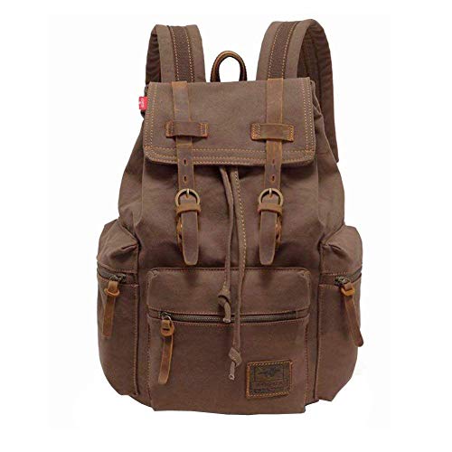 P.KU.VDSL Canvas Rucksack 15L Mochila Tipo Casual, 42 cm, 15 Liters, Marrón (Kaffee)