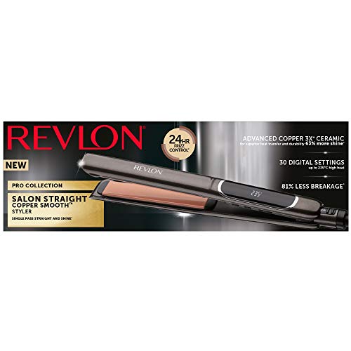 Plancha de cabello de 25 mm, RVST2175 Revlon Pro Collection Salon Straight XL Copper