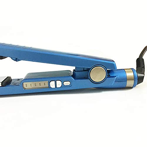 Planchas para el pelo, plancha de rizar 2 en 1 con placa de cerámica, voltaje doble, paquete de regalo de ℃30,Blue