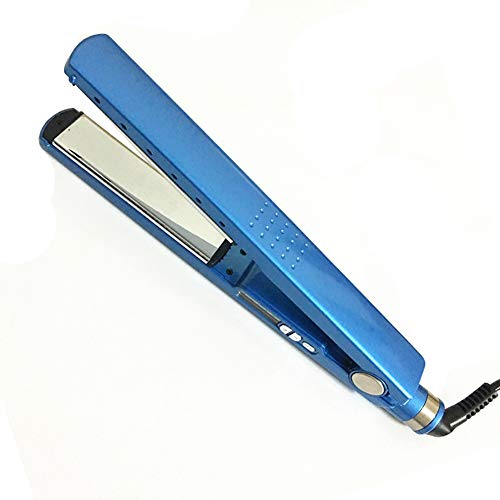 Planchas para el pelo, plancha de rizar 2 en 1 con placa de cerámica, voltaje doble, paquete de regalo de ℃30,Blue