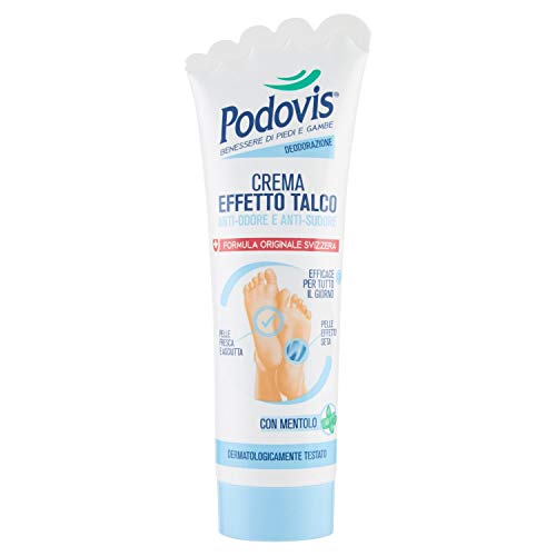 Podovis - Crema efecto talco, absorbe el sudor y previene la formación de malos olores, propiedades hidratantes, sensación de frescor, 100 ml