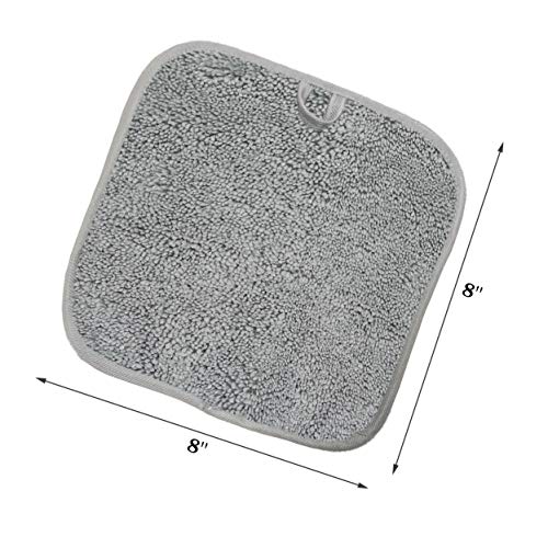 Polyte - Toalla facial desmaquillante de microfibra superabsorbente - Hipoalergénica, sin elementos químicos - Gris/blanco - 20 x 20 cm - Pack de 6