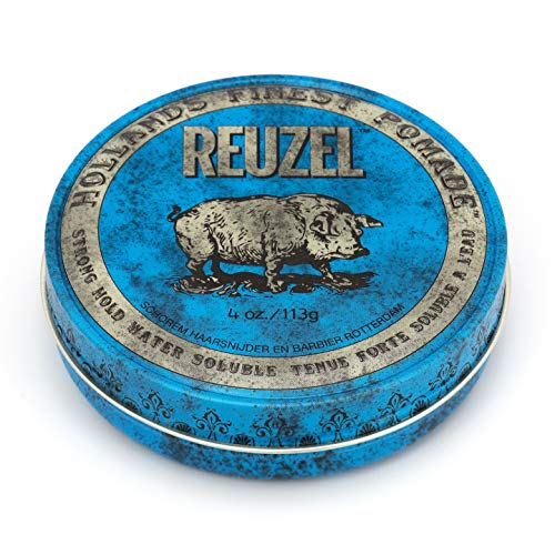 Pomada Reuzel azul sujeción fuerte y alto brillo