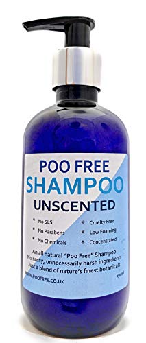 POO FREE Natural - CHAMPÚ - SIN Perfume & Vegano - 250ml Sulfatos, Sin Parabenos, Sin Silicona. Concentrado, Fàcil de Enjuagar.